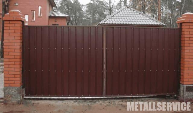 Ворота з профнастилу у рамці Ворота из профнастила